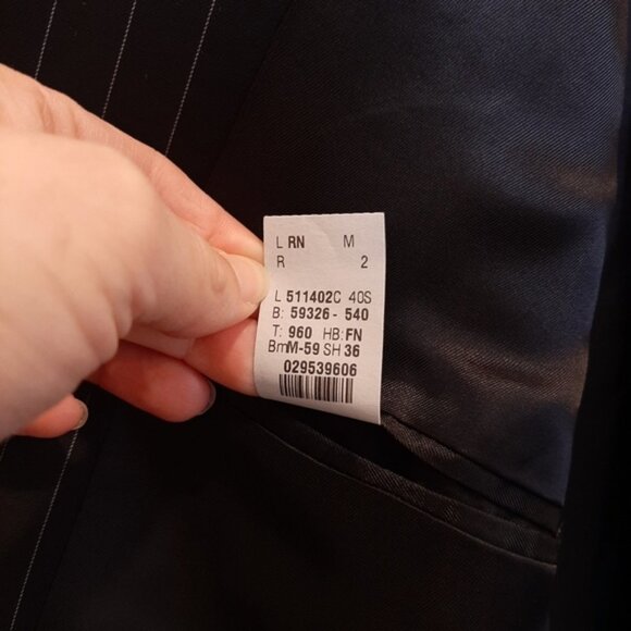 Vintage CHAPS Pinstripe Blazer Jacket Wool Suit Sport Coat Business Mens 40S - Picture 9 of 13